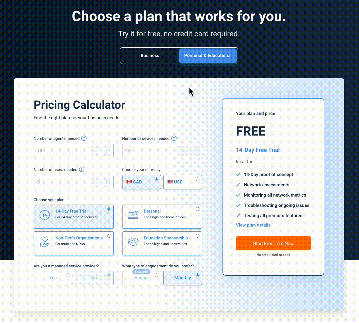 Obkio Network Monitoring Pricing Plans