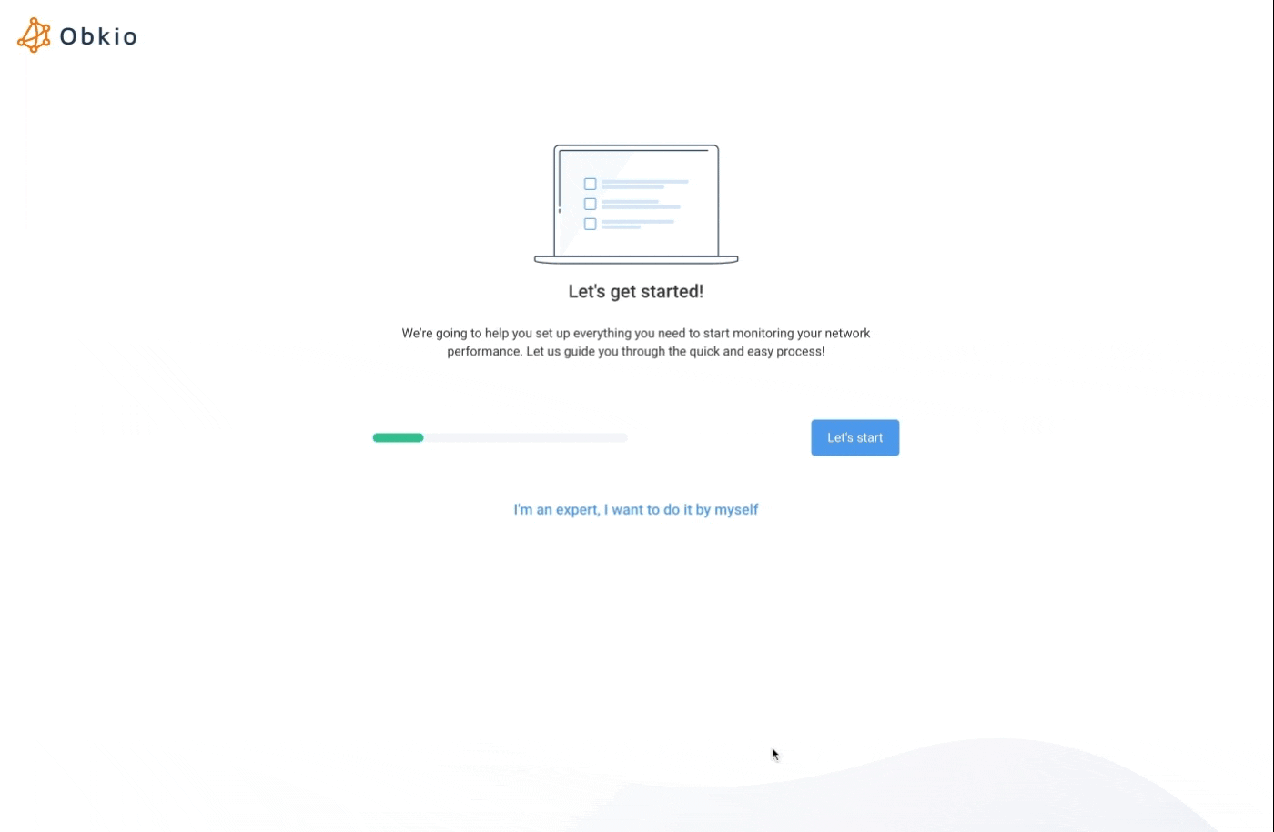 Obkio CLoud Network Monitoring tool - Onboarding Wizard